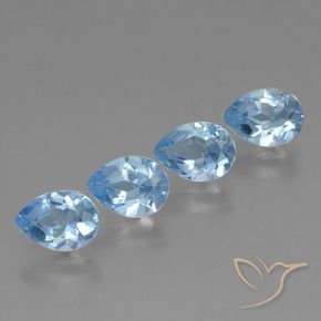 3.32 ct natürliche Himmerlblau Topas-Edelsteine, Birnenform, VVS-VS