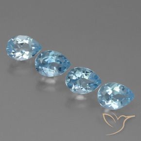 3.53 ct natürliche Himmerlblau Topas-Edelsteine, Birnenform, VVS-VS