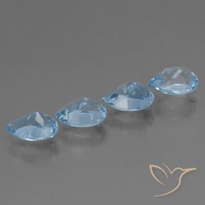 3.53 ct natürliche Himmerlblau Topas-Edelsteine, Birnenform, VVS-VS