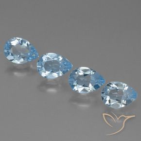 3.03 ct natürliche Swiss Blue Topas-Edelsteine, Birnenform, VVS-VS