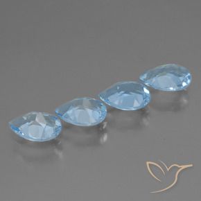 3.03 ct natürliche Swiss Blue Topas-Edelsteine, Birnenform, VVS-VS