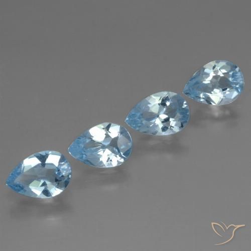 3.08ctw Natürlicher Swiss Blue Topas, Birnenform, VS
