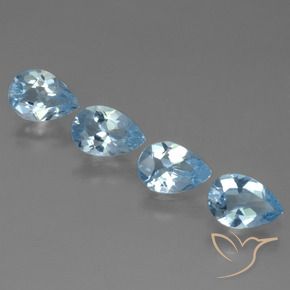3.08 ct natürliche Swiss Blue Topas-Edelsteine, Birnenform, VS