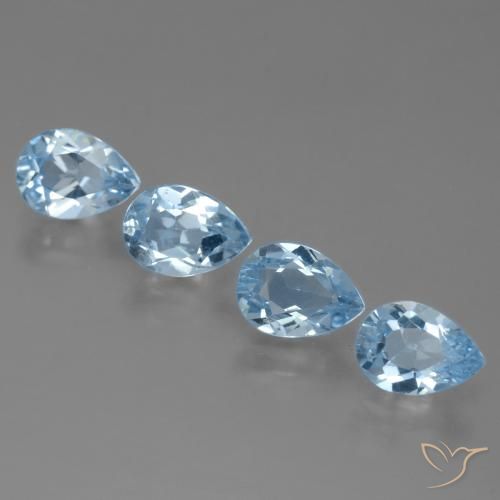 3.44ctw Natürlicher Swiss Blue Topas, Birnenform, VVS-VS