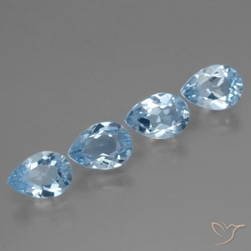 3.44 ct natürliche Swiss Blue Topas-Edelsteine, Birnenform, VVS-VS