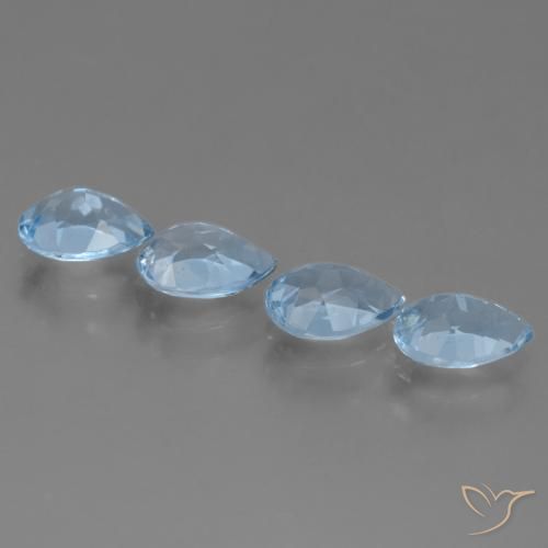 3.44 ct natürliche Swiss Blue Topas-Edelsteine, Birnenform, VVS-VS