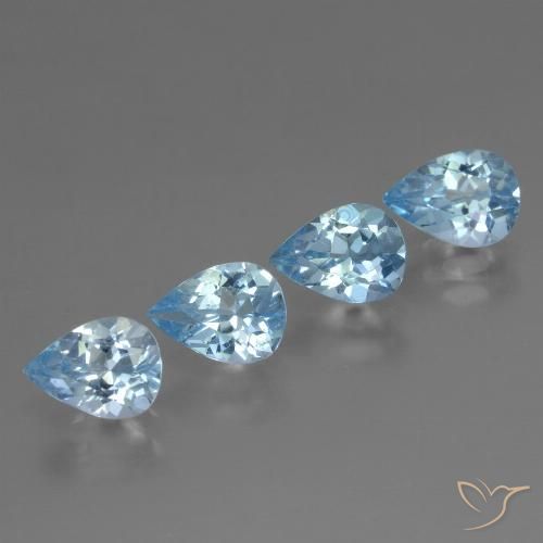 3.32ctw Natürlicher Swiss Blue Topas, Birnenform, VVS-VS