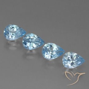 3.32 ct natürliche Swiss Blue Topas-Edelsteine, Birnenform, VVS-VS