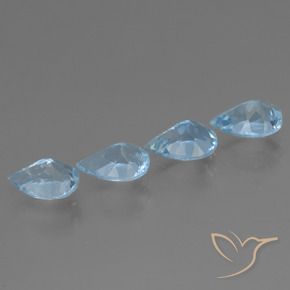 3.32 ct natürliche Swiss Blue Topas-Edelsteine, Birnenform, VVS-VS