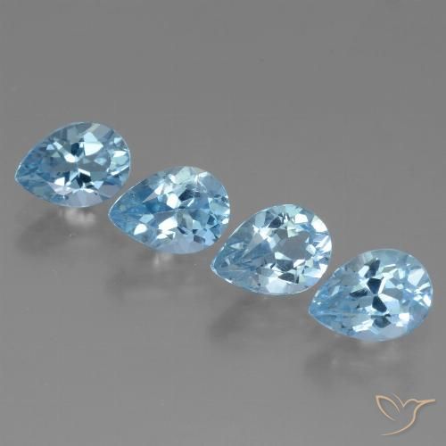3.50ctw Natürlicher Himmerlblau Topas, Birnenform, VVS-VS