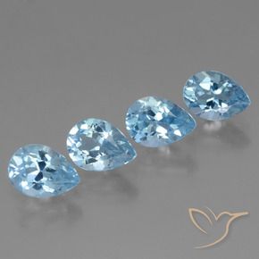3.50 ct natürliche Himmerlblau Topas-Edelsteine, Birnenform, VVS-VS