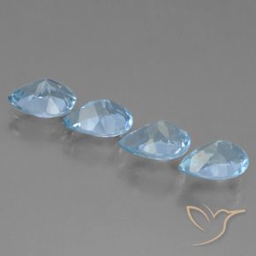3.50 ct natürliche Himmerlblau Topas-Edelsteine, Birnenform, VVS-VS