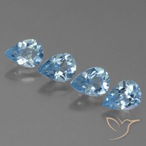 3.09 ct natürliche Himmerlblau Topas-Edelsteine, Birnenform, VVS-VS