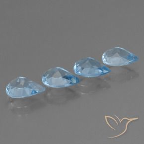 3.09 ct natürliche Himmerlblau Topas-Edelsteine, Birnenform, VVS-VS