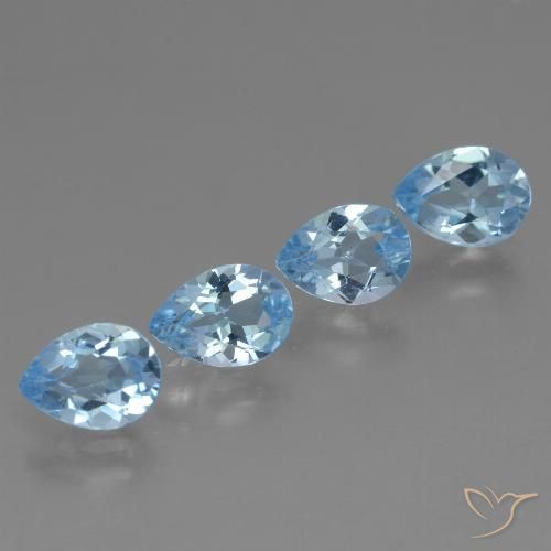 3.35ctw Natürlicher Swiss Blue Topas, Birnenform, VVS-VS
