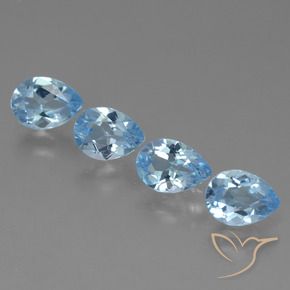 3.35 ct natürliche Swiss Blue Topas-Edelsteine, Birnenform, VVS-VS