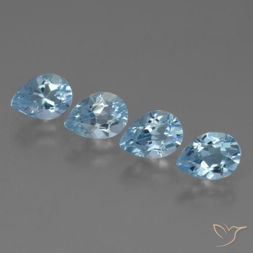 3.40ctw Natürlicher Swiss Blue Topas, Birnenform, VVS-VS