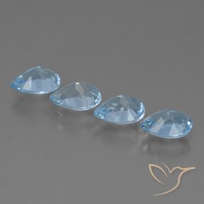 3.40 ct natürliche Swiss Blue Topas-Edelsteine, Birnenform, VVS-VS