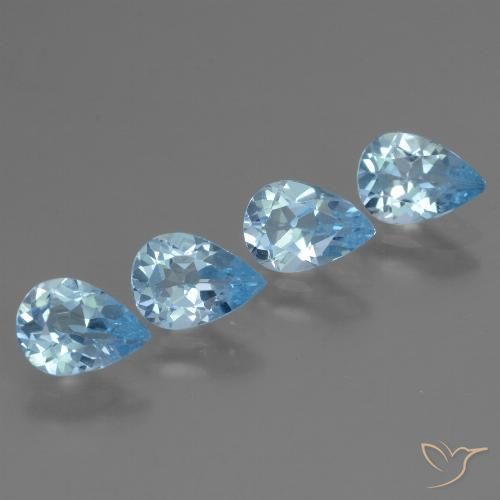 3.03ctw Natürlicher Swiss Blue Topas, Birnenform, VS