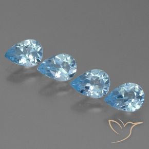 3.03 ct natürliche Swiss Blue Topas-Edelsteine, Birnenform, VS