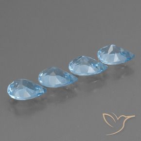 3.03 ct natürliche Swiss Blue Topas-Edelsteine, Birnenform, VS