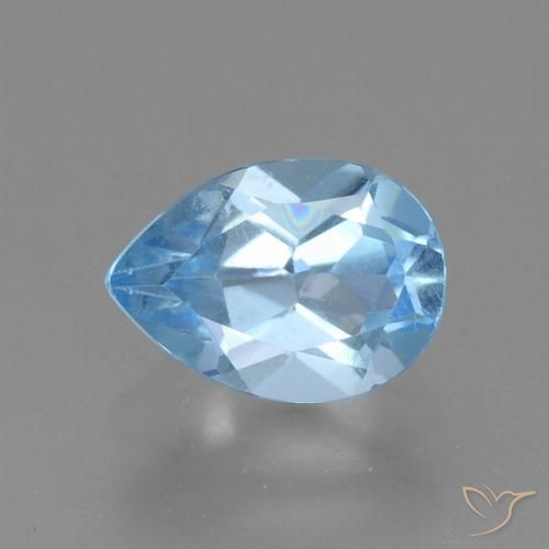 0.88ct Natürlicher Swiss Blue Topas, Birnenform, VS