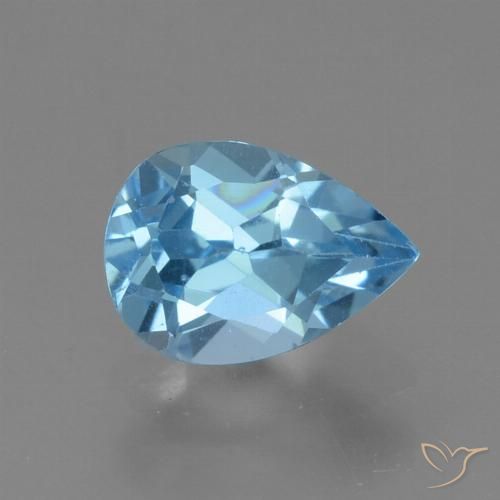 0.93ct Natürlicher Swiss Blue Topas, Birnenform, VS