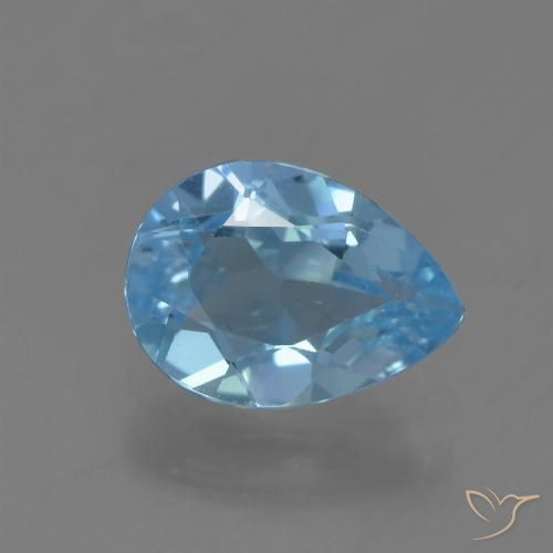 0.88ct Natürlicher Swiss Blue Topas, Birnenform, VS