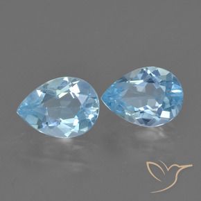 1.63 ct natürliche Himmerlblau Topas-Edelsteine, Birnenform, VVS-VS