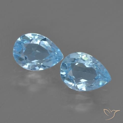 1.71ctw Natürlicher Himmerlblau Topas, Birnenform, VVS-VS