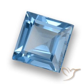 9,17 ctw natürlicher Swiss Blue Topas, Quadrat, VVS-VS