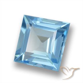 9,17 ctw natürlicher Swiss Blue Topas, Quadrat, VVS-VS