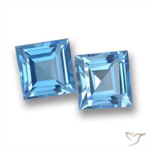 3.99ctw Natürlicher Himmerlblau Topas, Quadrat, VVS-VS