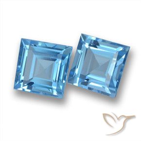 3.99 ct natürliche Himmerlblau Topas-Edelsteine, Quadrat, VVS-VS