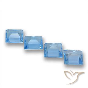 7.25 ct natürliche Swiss Blue Topas-Edelsteine, Quadrat, VVS-VS