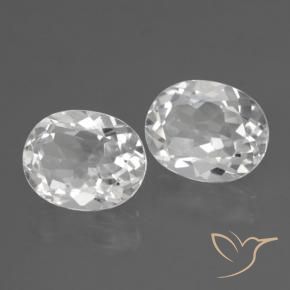 6.37 ct natürliche Weiß Topas-Edelsteine, Oval, VVS-VS