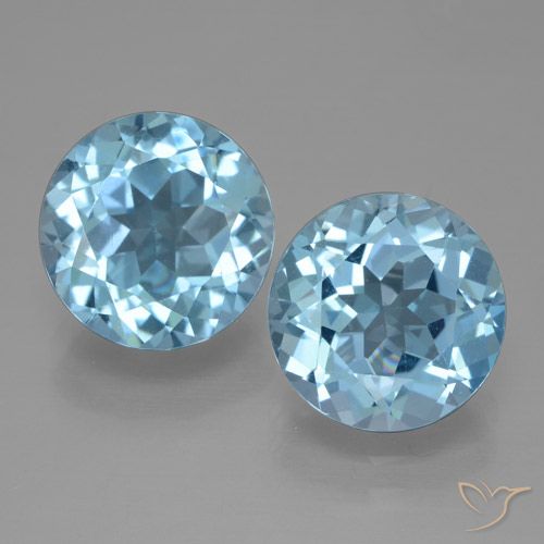 6.45ctw Natürlicher Swiss Blue Topas, Runden, VVS-VS