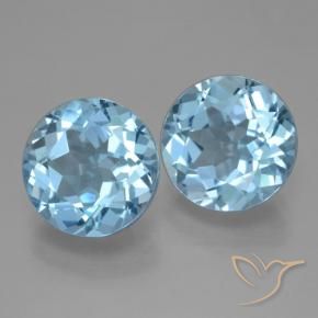 6.45 ct natürliche Swiss Blue Topas-Edelsteine, Runden, VVS-VS