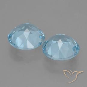 6.45 ct natürliche Swiss Blue Topas-Edelsteine, Runden, VVS-VS