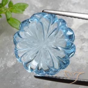 9,17 ctw natürlicher Himmerlblau Topas, Blumen-Schliff, Transparent