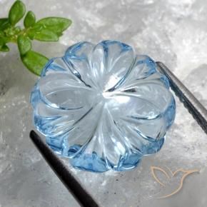 9,17 ctw natürlicher Himmerlblau Topas, Blumen-Schliff, Transparent