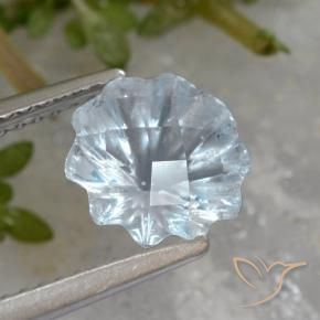 9,17 ctw natürlicher Himmerlblau Topas, Blumen-Schliff, Transparent