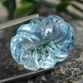 9,17 ctw natürlicher Himmerlblau Topas, Blumen-Schliff, Transparent