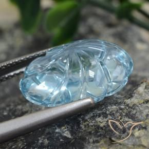 9,17 ctw natürlicher Himmerlblau Topas, Blumen-Schliff, Transparent