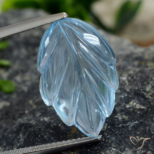 9.19ct Natürlicher Swiss Blue Topas, Blumen-Schliff, Transparent