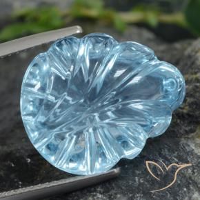 9,17 ctw natürlicher Swiss Blue Topas, Blumen-Schliff, Transparent