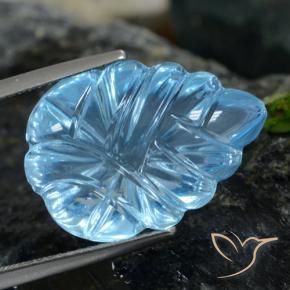 9,17 ctw natürlicher Swiss Blue Topas, Blumen-Schliff, Transparent