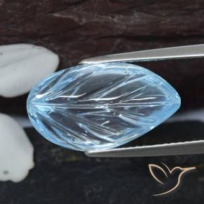 9,17 ctw natürlicher Himmerlblau Topas, Blumen-Schliff, Transparent