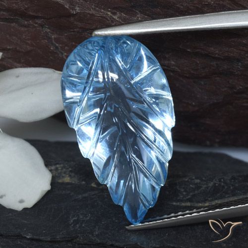 14.78ct Natürlicher Swiss Blue Topas, Blumen-Schliff, Transparent