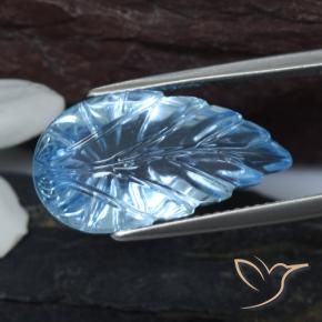 9,17 ctw natürlicher Swiss Blue Topas, Blumen-Schliff, Transparent